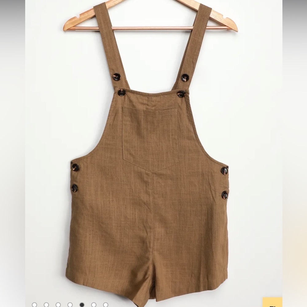 Up with the Sun Olive Green Short Overalls